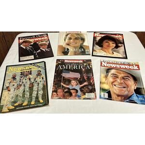 Vintage Newsweek Commemorative Set – Diana, Jackie K.O., Reagan, Apollo, America